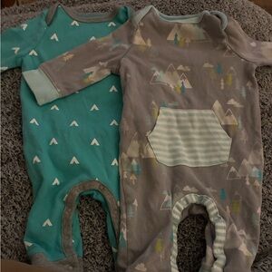 Carter's Teal and Gray Kids Footies